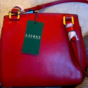 Red crossbody purse by RALPHLAUREN